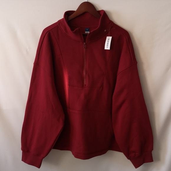 New With Tags Women's Old Navy Red Sweatshirt Size 3X w Front Pocket - Picture 1 of 7